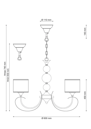 Люстра подвесная BREGATTO 100.3 Lucia Tucci белая на 3 лампы, основание белое в стиле классика  фото 3